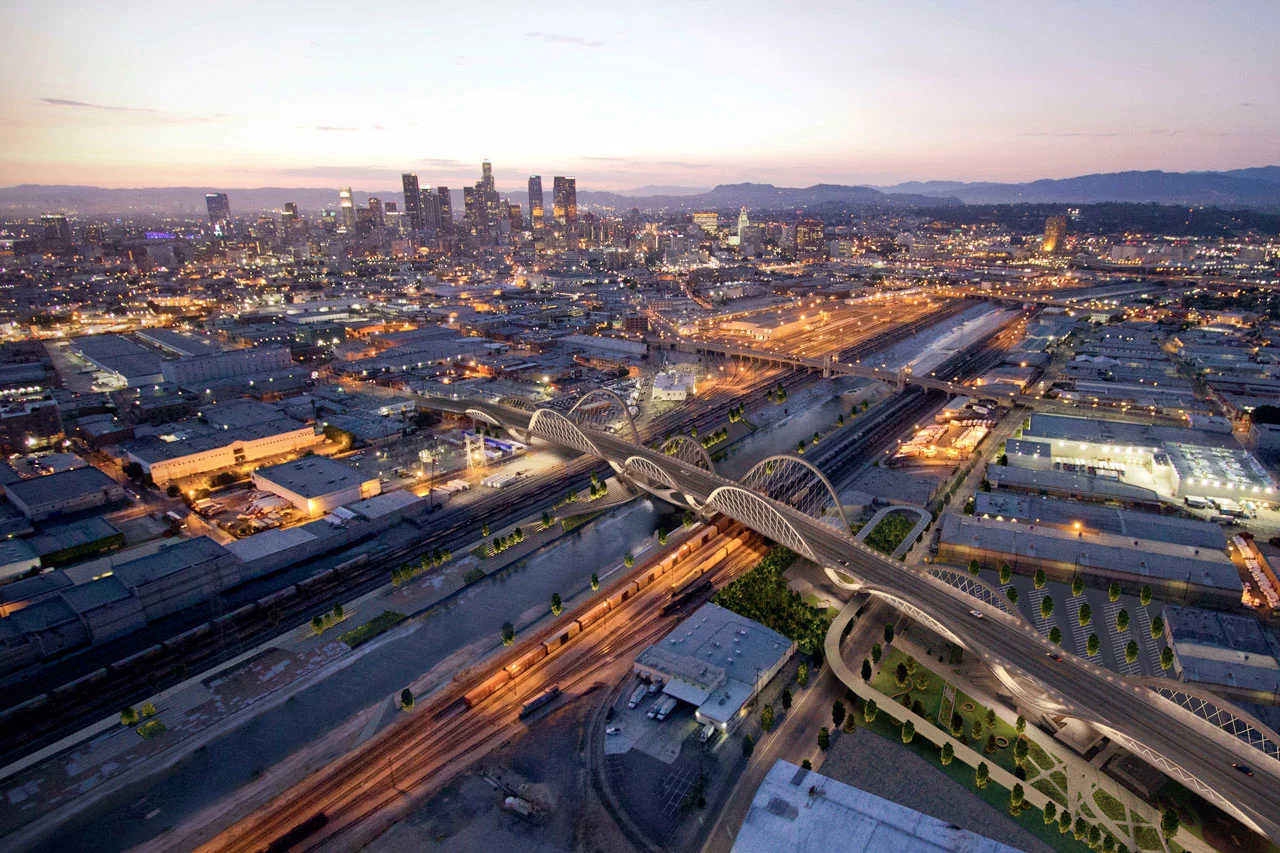 The new bridge is designed by HNTB and Michael Maltzan Architecture