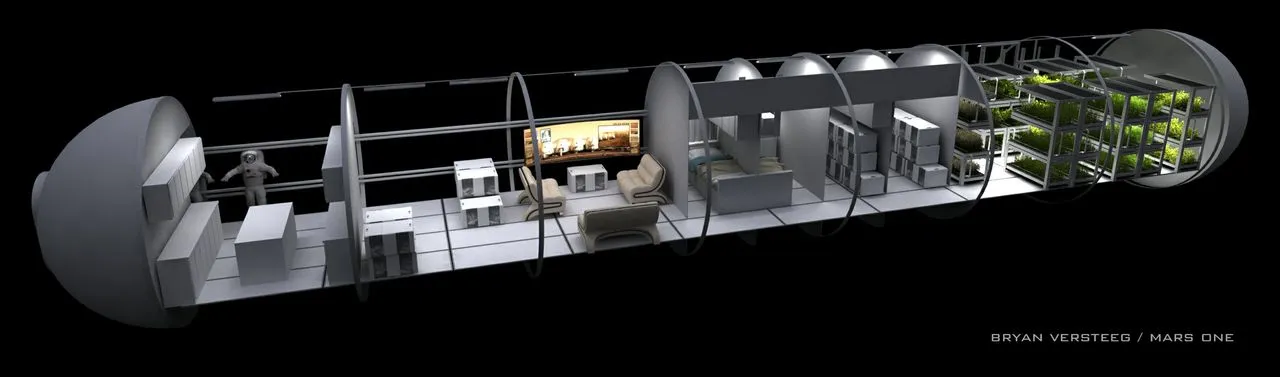The compact, yet functional habitation for Mars