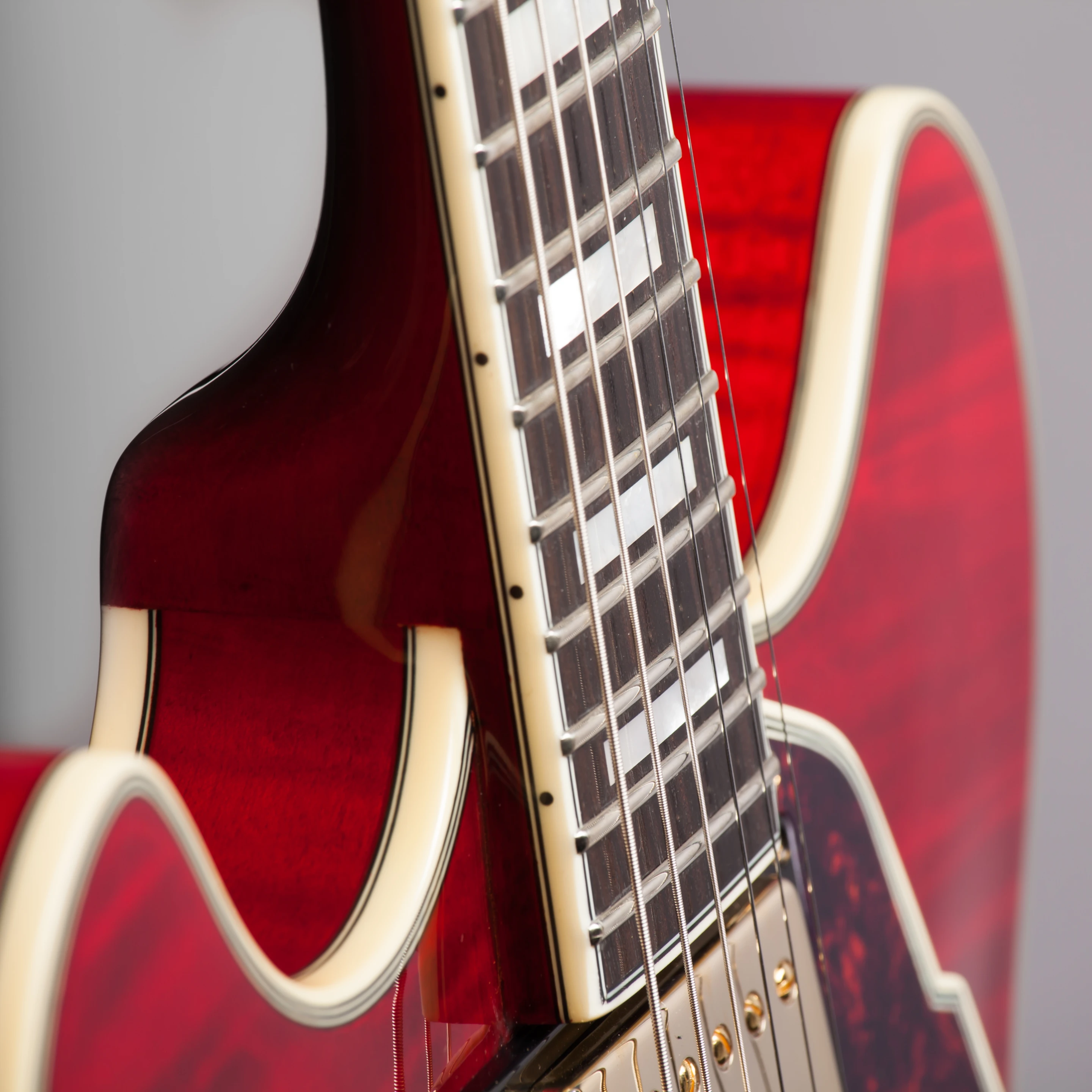 Detailing of the D'Angelico EX-DC reissue guitar
