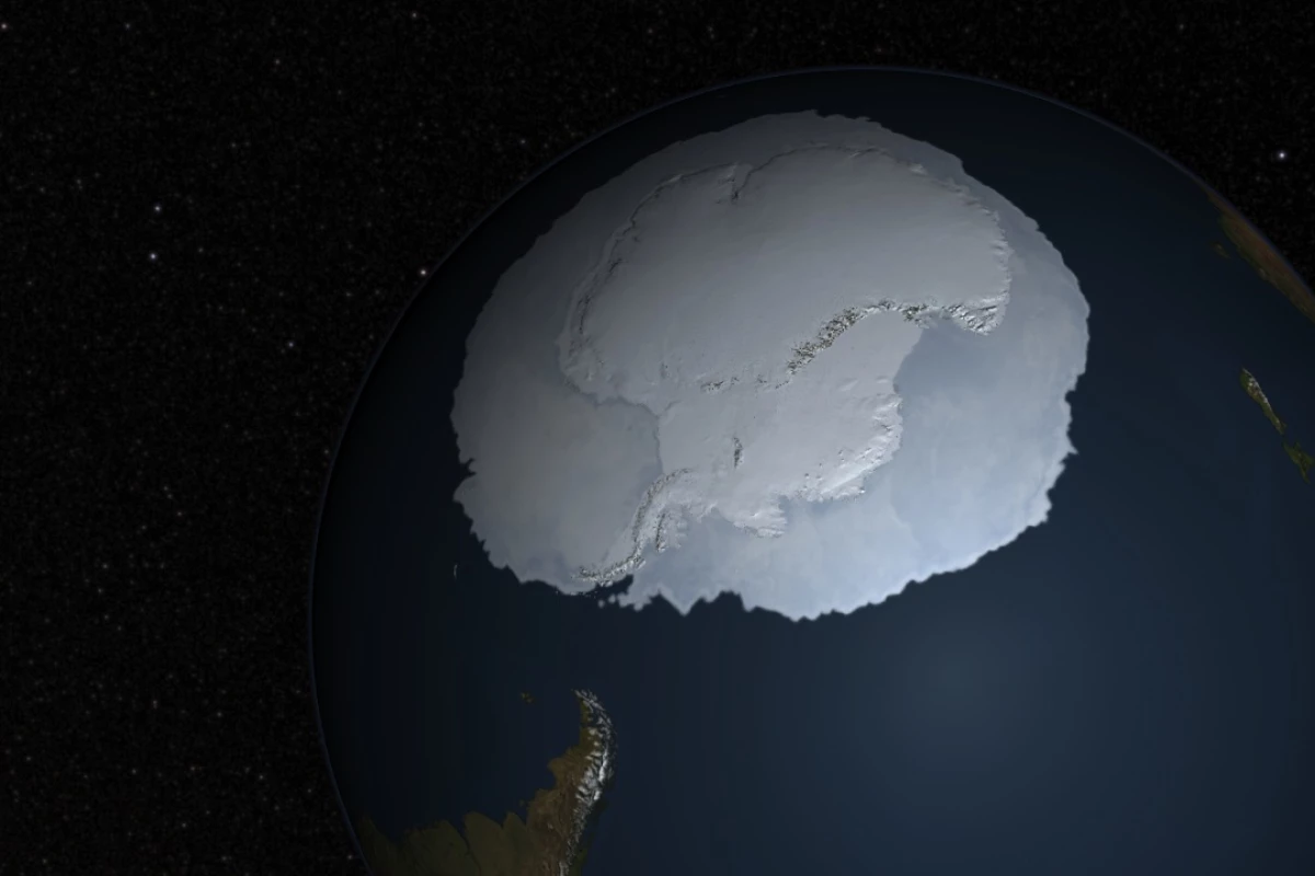 NASA rendering of the Antarctic ice based on satellite data