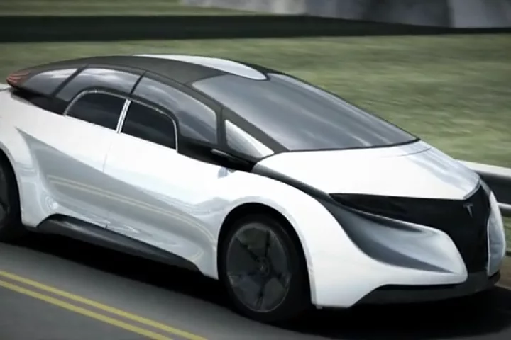 A 3D rendering of the Tesla IED Eye concept car