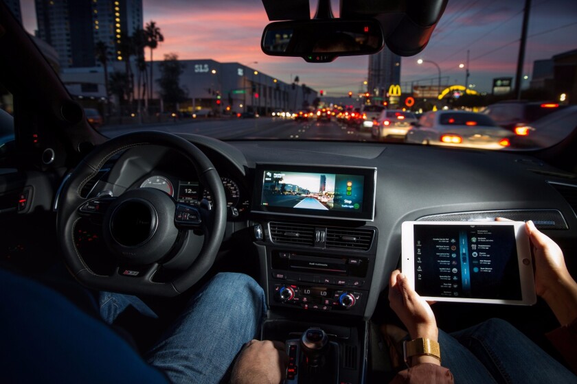 Delphi's vehicle-to-traffic light technology uses Dedicated Short Range Communications (DSRC) to recognize the status of traffic lights and to anticipate yellow and red lights
