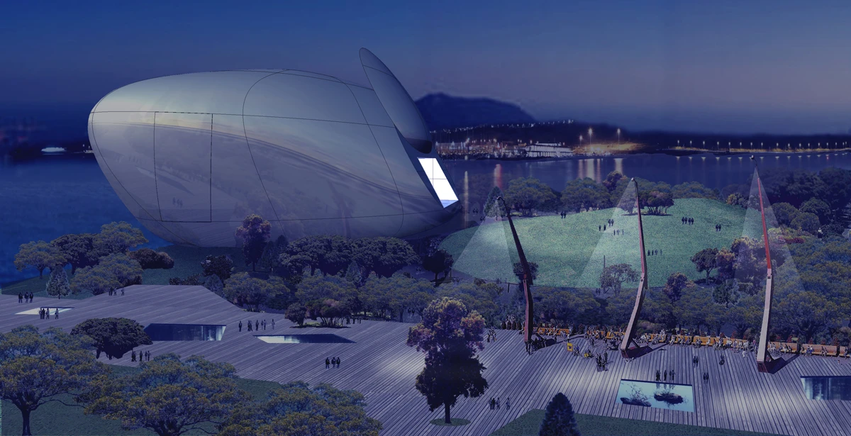 Amphitheatre stage event can accommodate 20,000 viewers (image by Lacoste Stevenson)