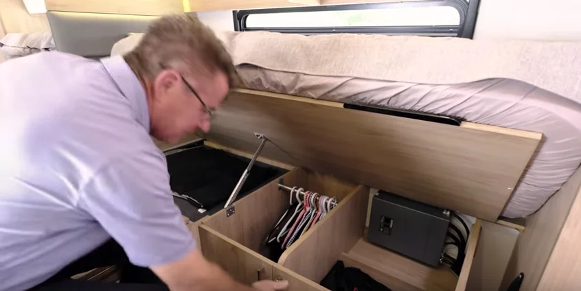 A look at the under-bed hanging wardrobe and storage