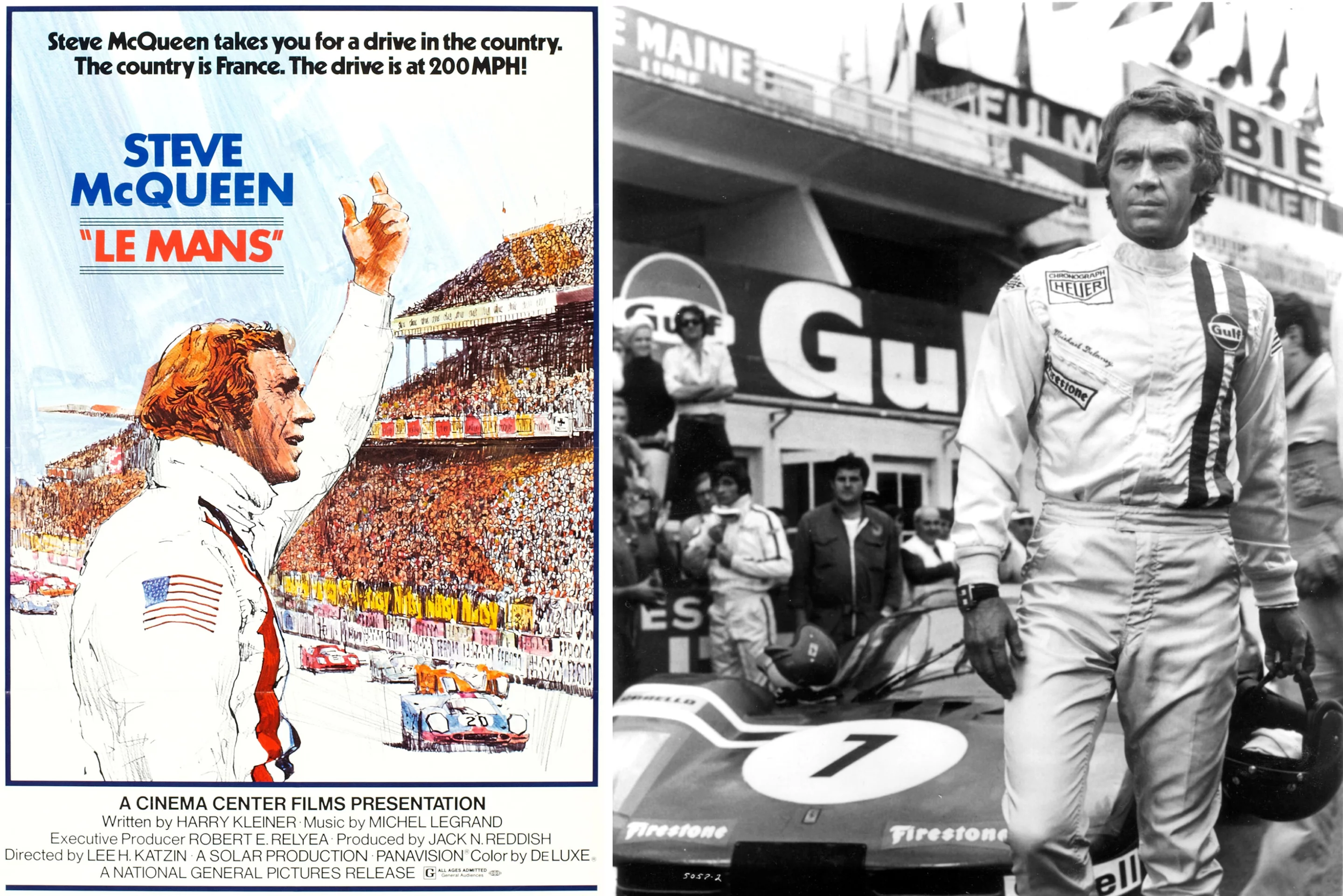 The feature film "Le Mans" produced numerous record-breaking auction items, most notably the world's most expensive car to feature in a film , a 1968 Ford Gulf GT40 which was sold by RM Auctions for US$11,000,000 at Pebble Beach in 2012.