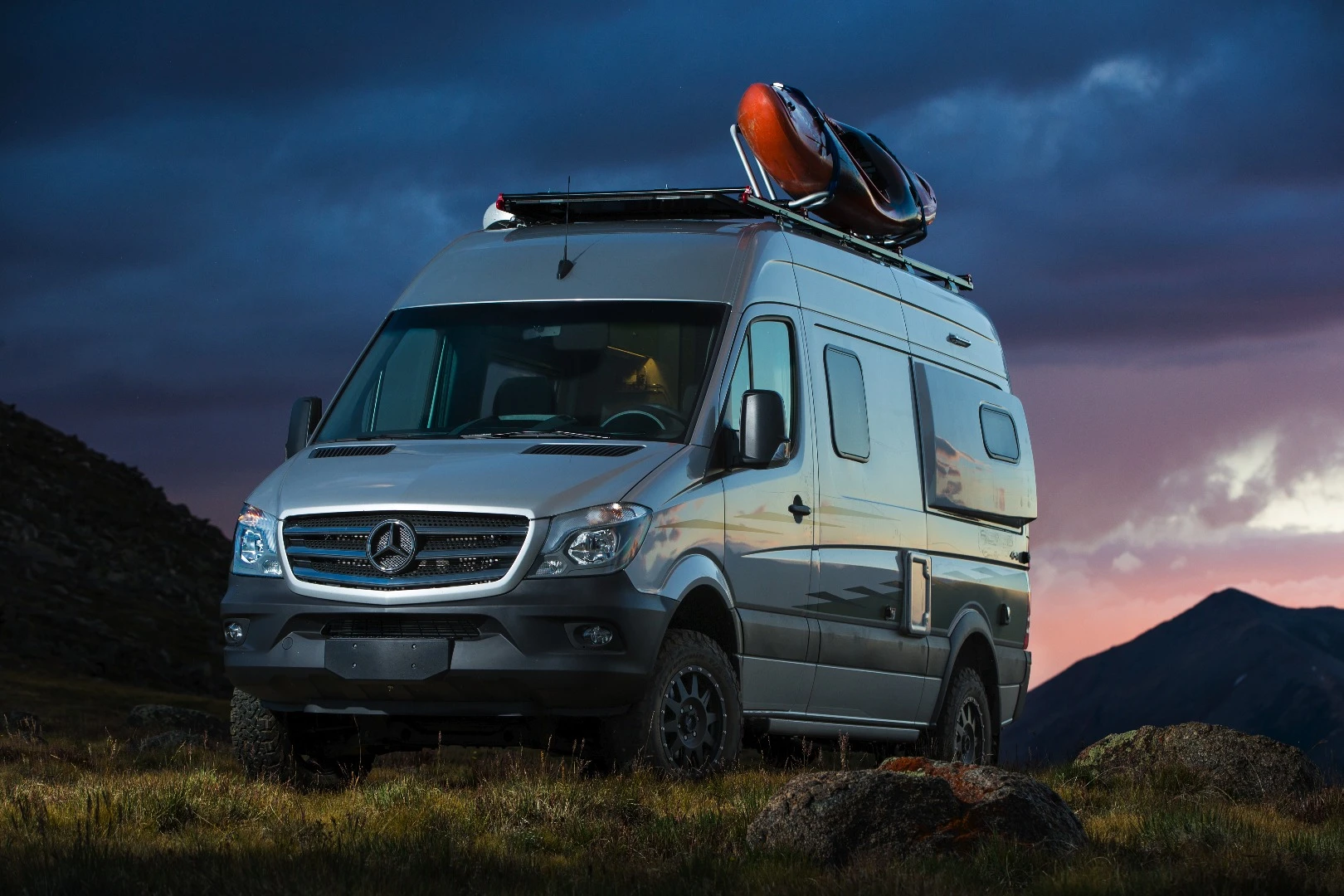 The new Winnebago Revel includes a luggage rack on the roof