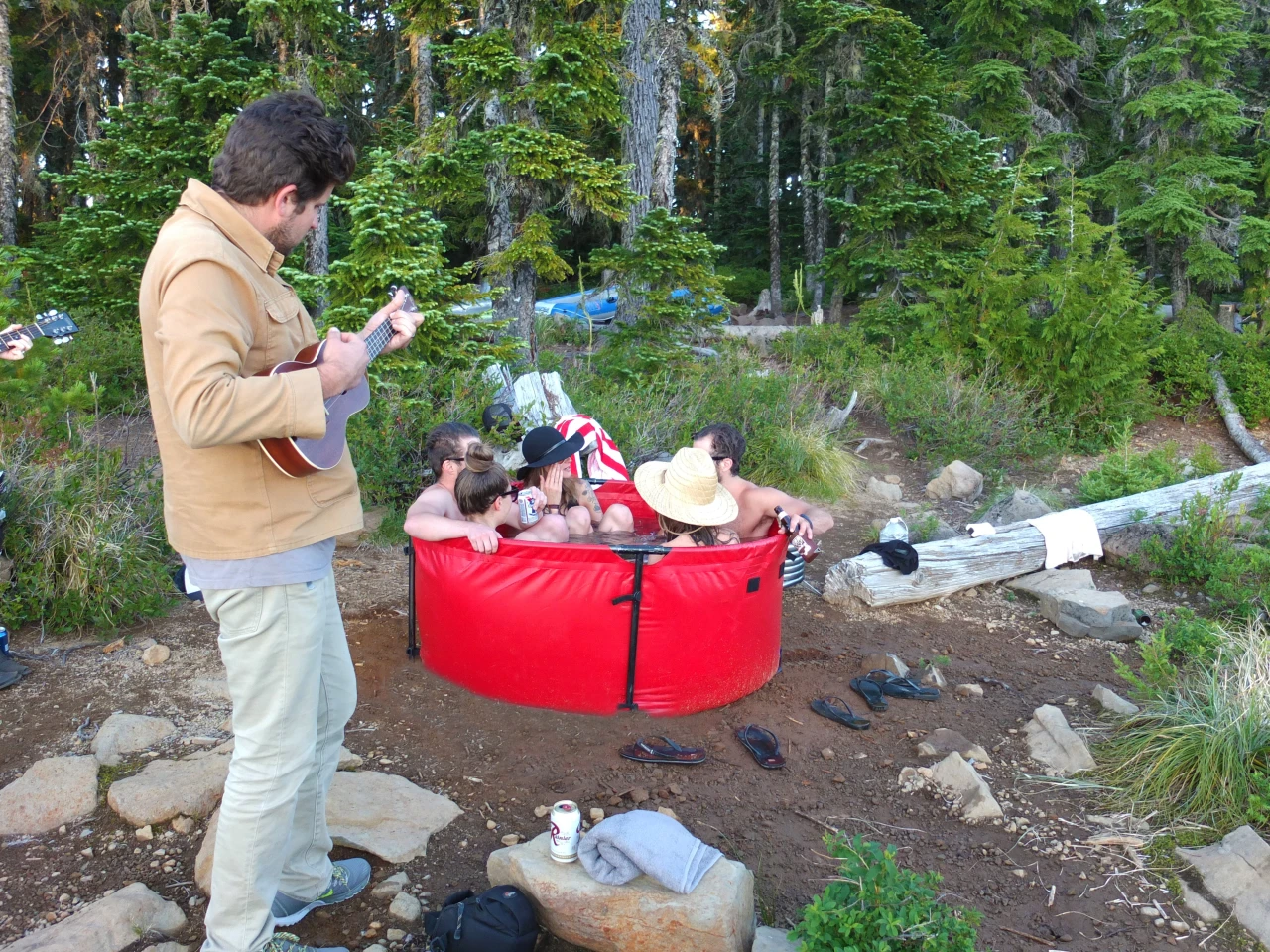 The tub looks large enough to entertain a few very good friends at once
