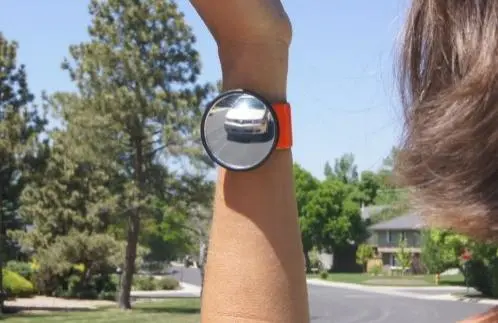 The WristView is an alternative to bike- and helmet-mounted mirrors