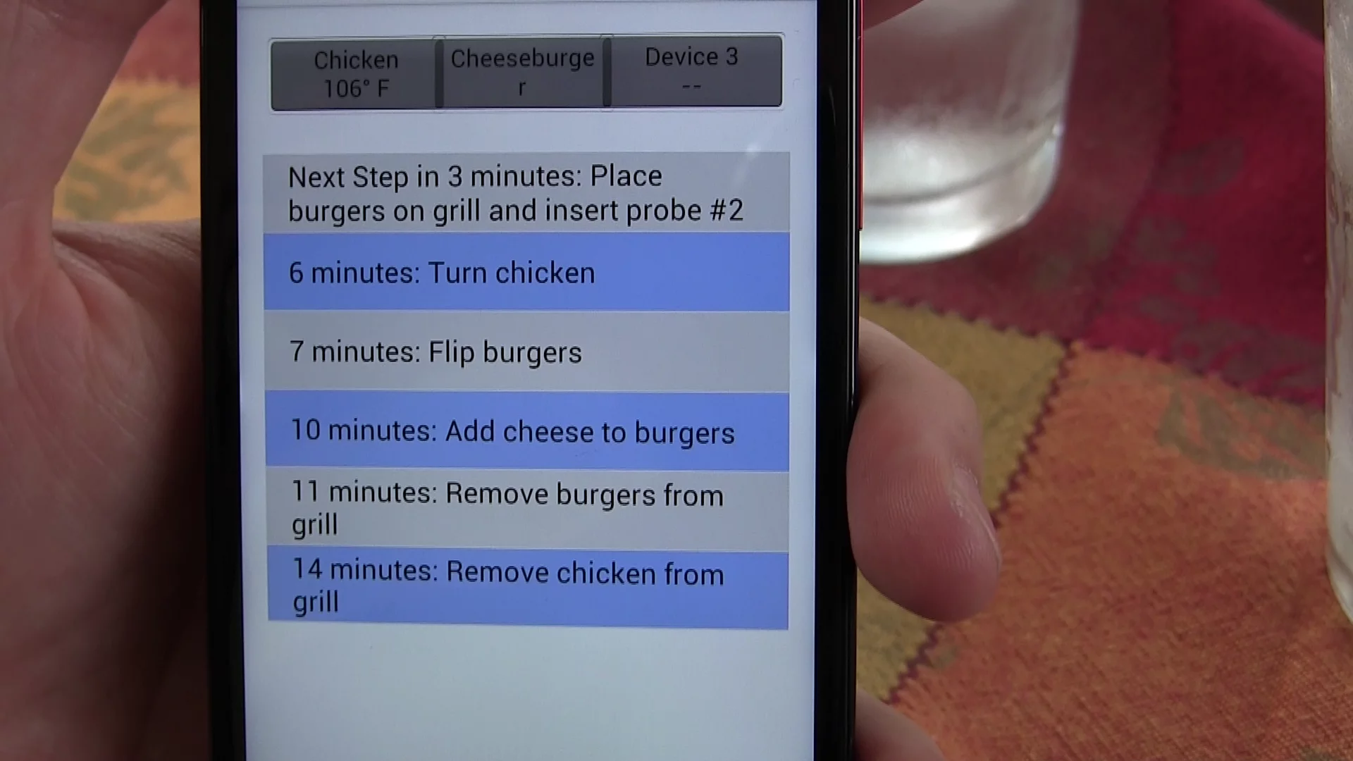 The BBiQ helps you organize your cooking and prepare each item step by step