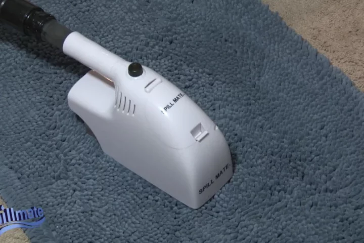The SpillMate sucks liquids out of carpets