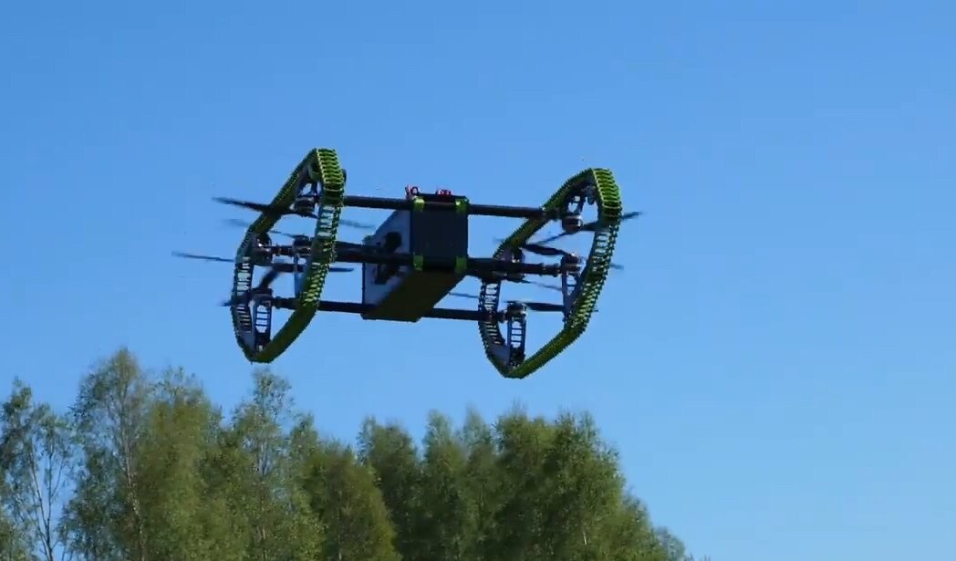 The HUUVER drone in flight