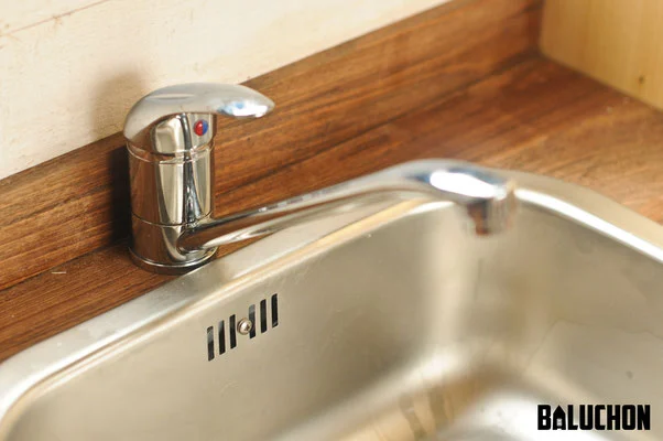 Closeup of the kitchen sink