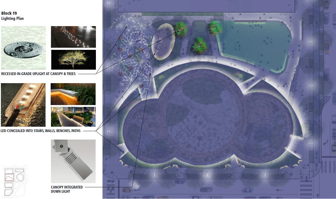 Open spaces lighting plan (Image: NBBJ)