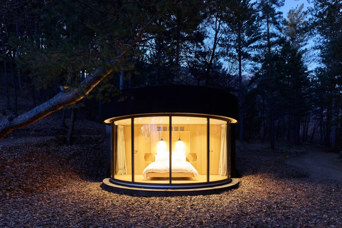 The prefabricated LumiPod was transported to the site in parts and took two days to install