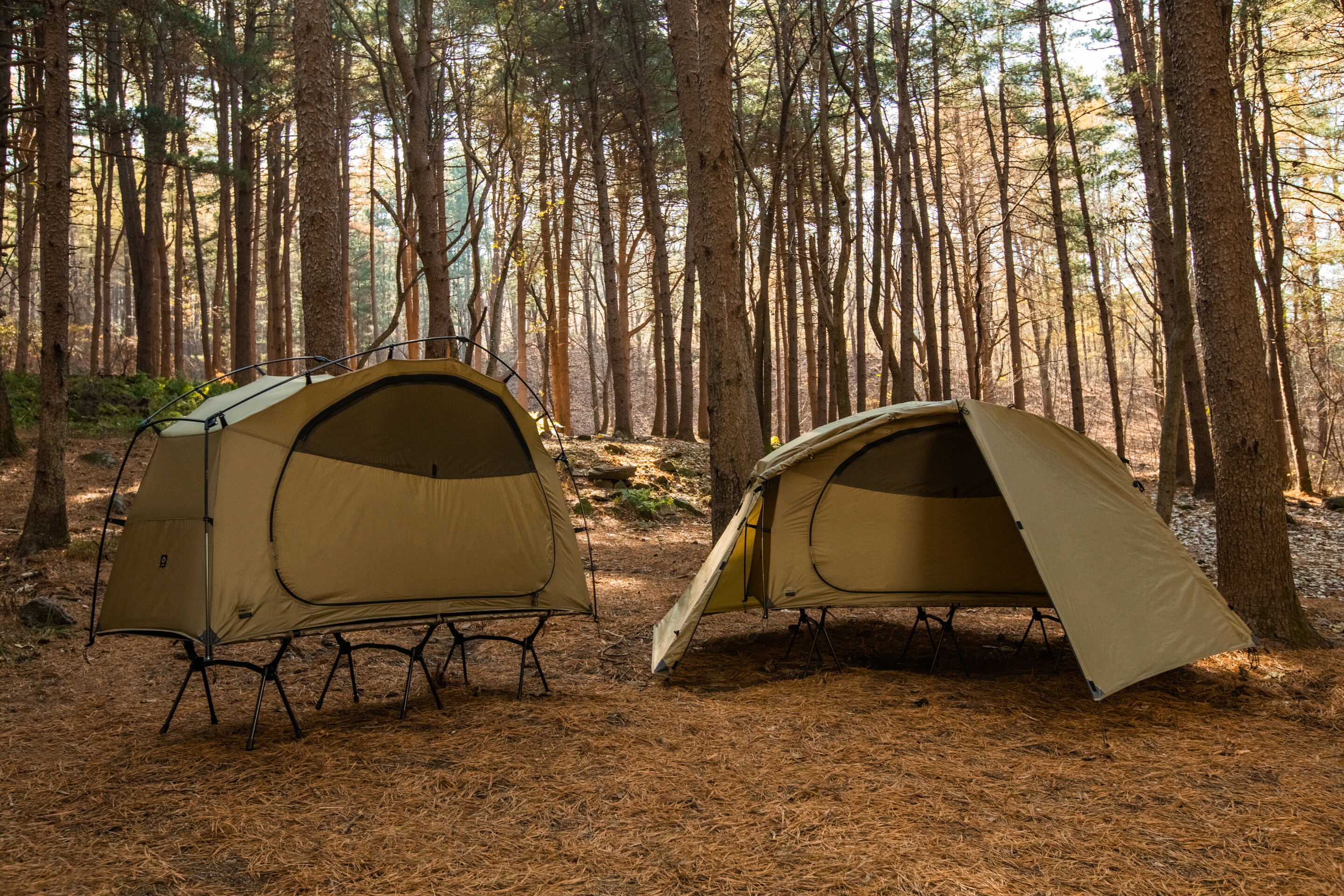 Tactical cot-tent pitches a comfier way to camp at ground level