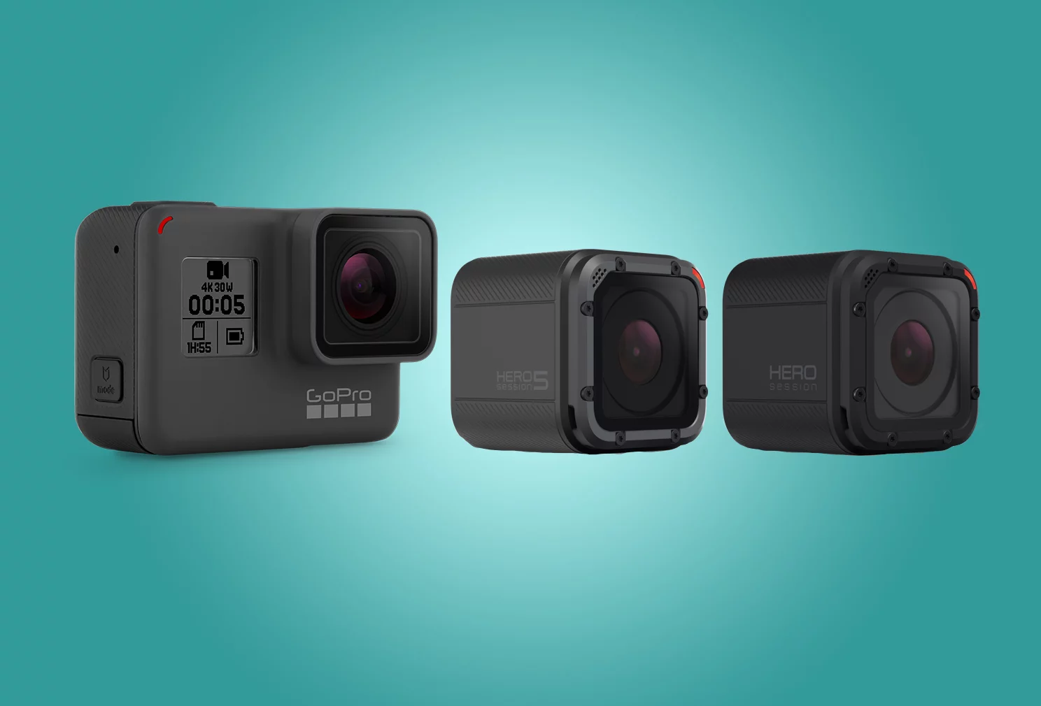 We compare the key specs of the GoPro Hero5 Black, Hero5 Session and Hero Session