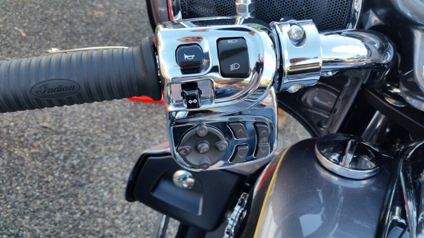 The left-hand controls provide an additional way of toggling through the screens and information in the Ride Command System