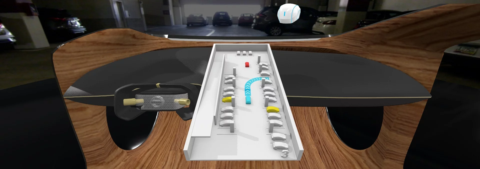 Nissan's I2V VR system can even scan ahead for open parking spaces and help the driver park the vehicle in them