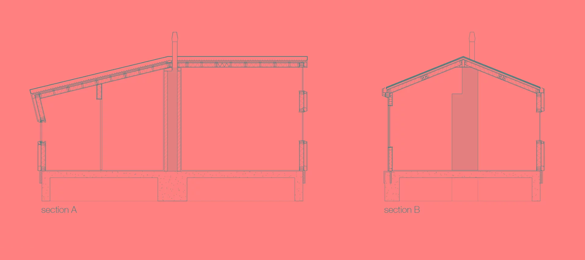 Architectural drawings of Thoreau's Cabin