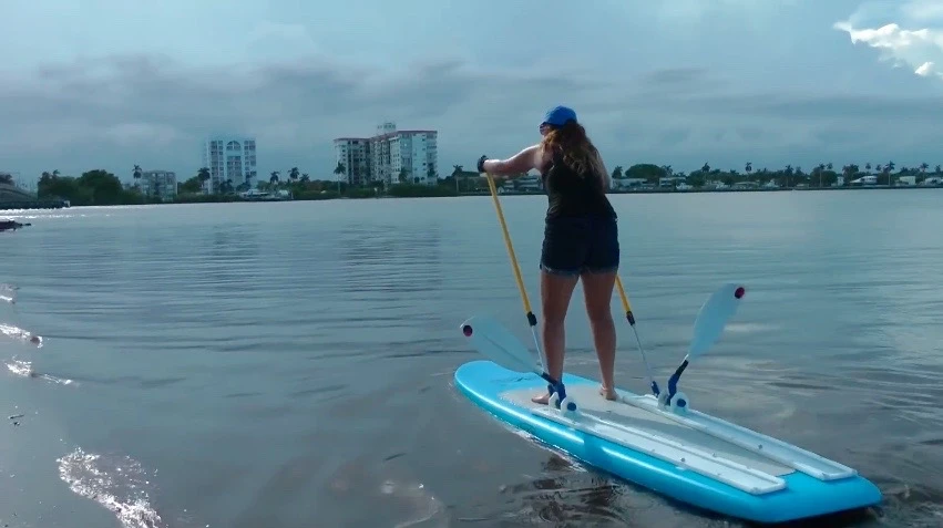 The Supski combines stand-up paddleboarding and cross-country skiing