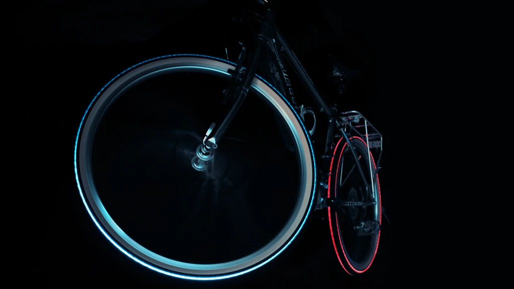 The Cyglo bike tire embedded with LED lights
