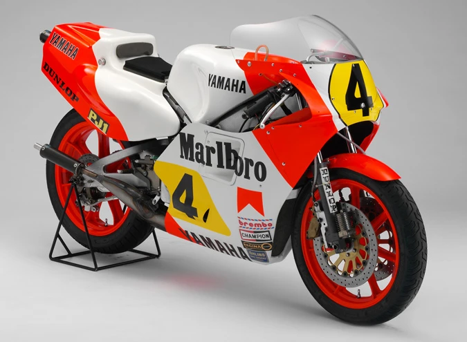 The legendary YZR500, powered by a V4 two-stroke engine, won championships at the hands of many a rider