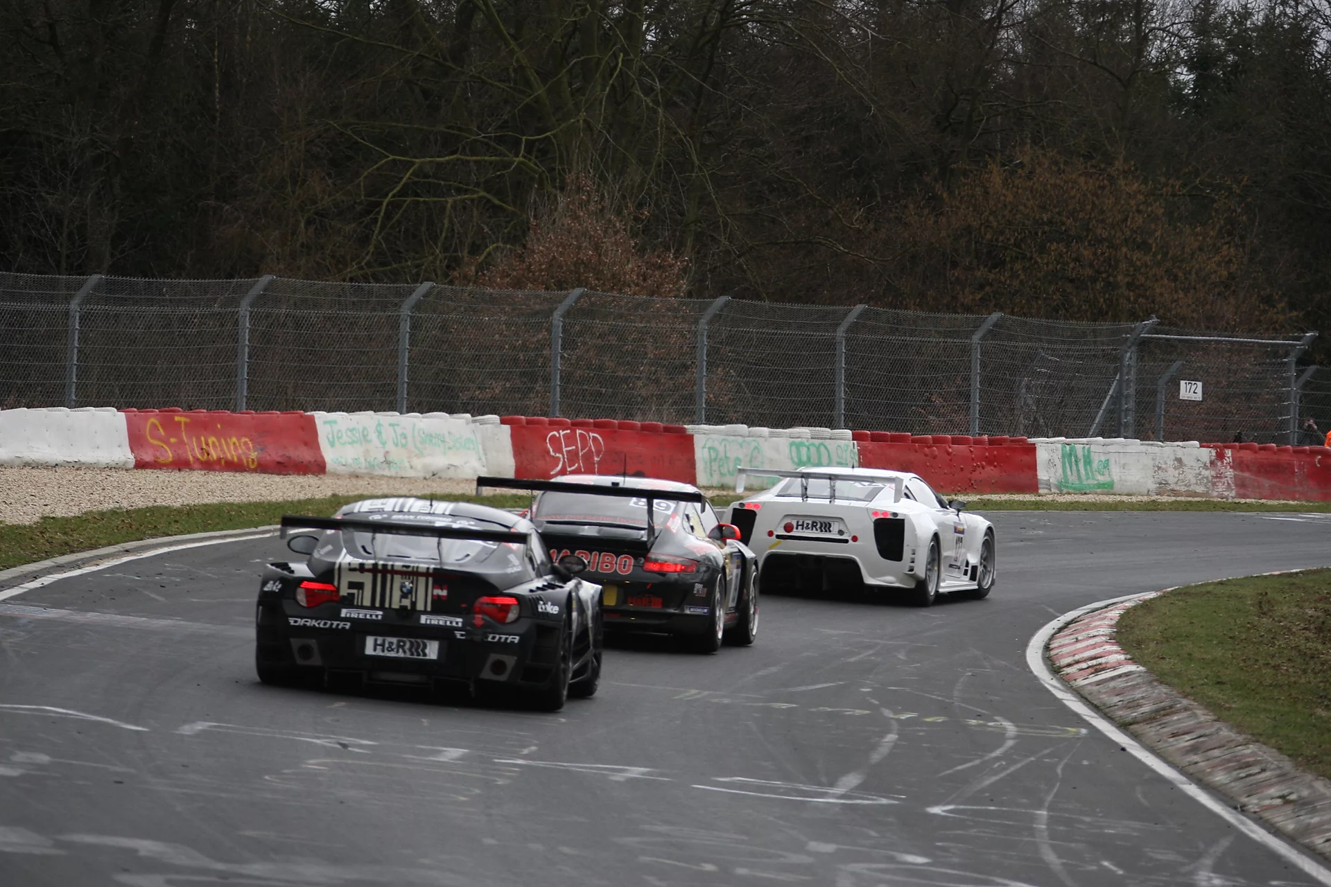 Toyota LFA competing at the Nurburgring circuit