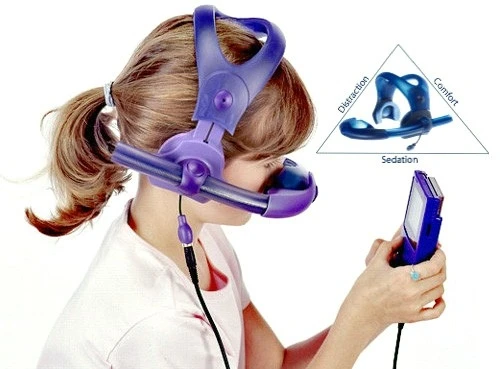 The PediSedate is designed to distract and calm children while they are being sedated