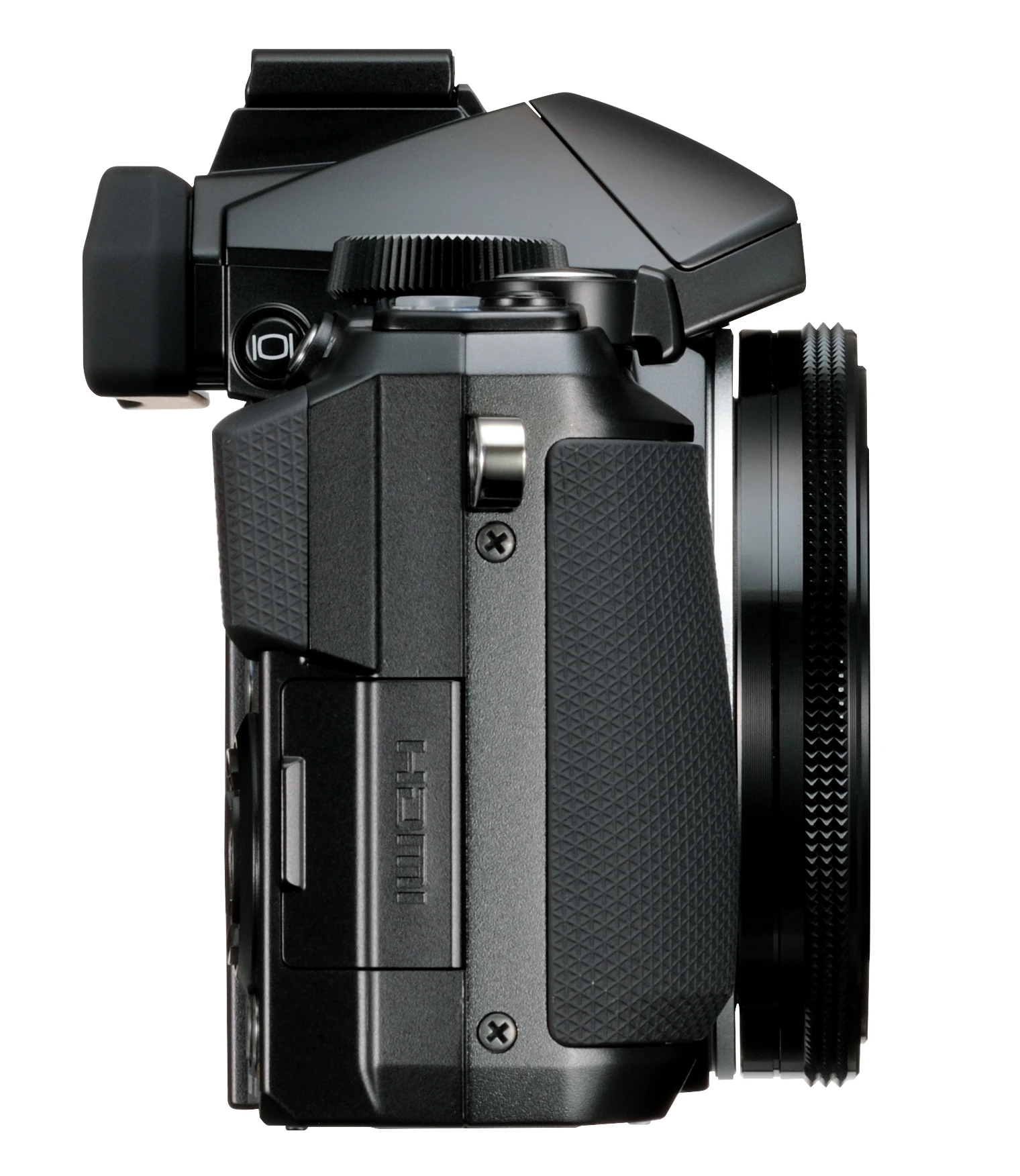 When not in use, the lens retracts fully inside the camera's body