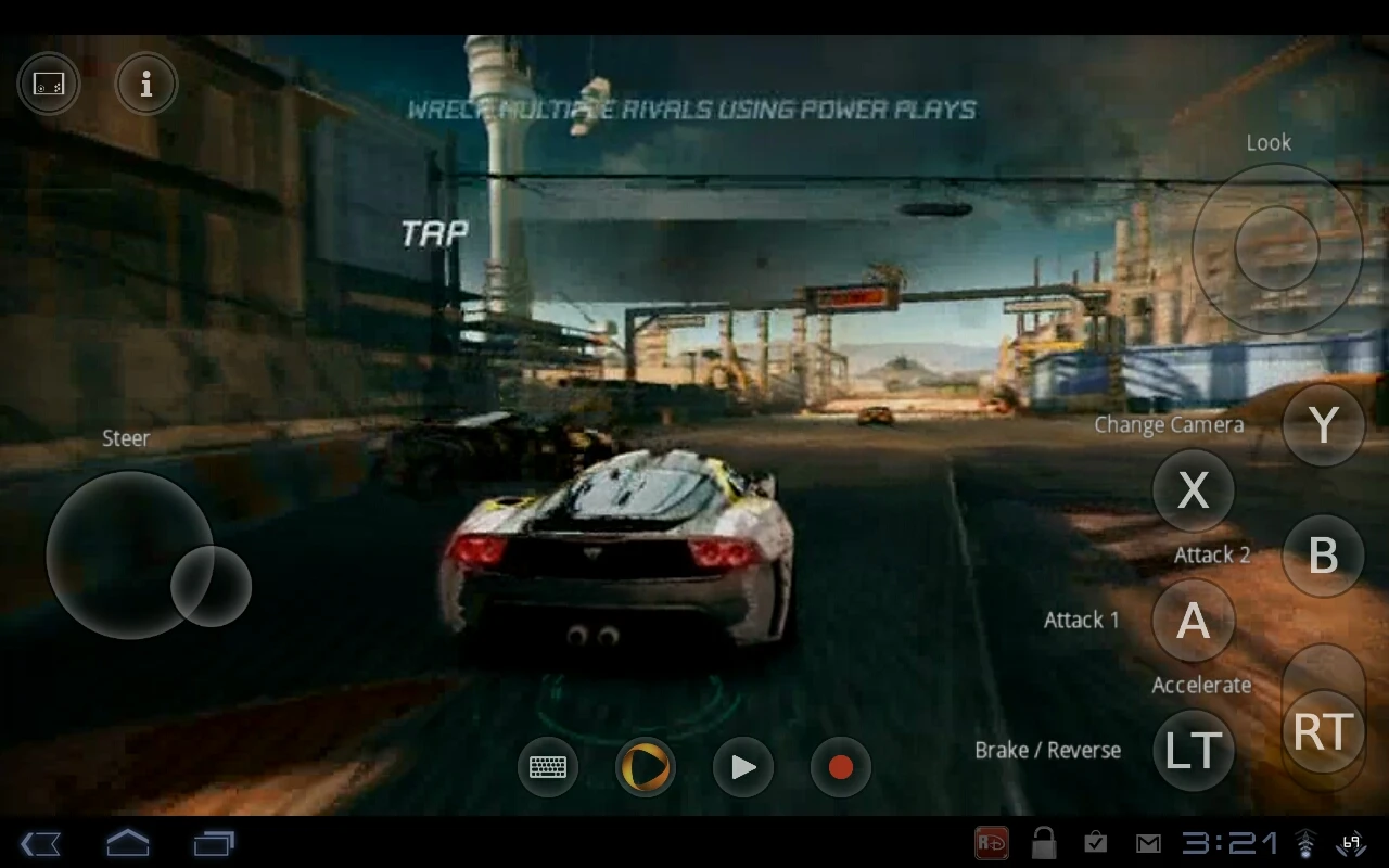 Playing a driving game is almost impossible with the touch controls