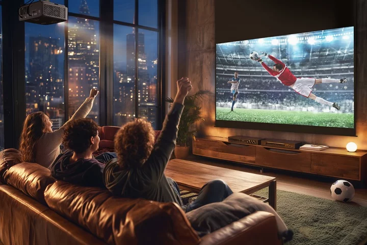 Optoma reckons that viewers will be able to enjoy top-notch visuals at 20 inches right up to 320, if you have a space big enough