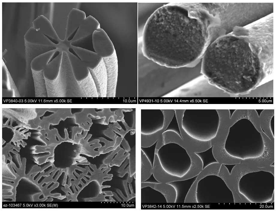 Some of the carbon fiber shapes, created out of polyethylene using Oak Ridge's new technique