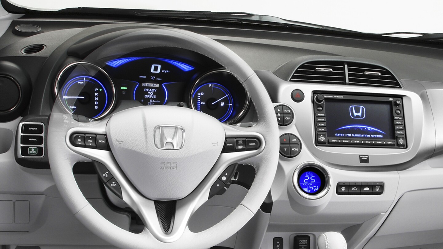 The Fit EV's E-Drive system offers interactive coaching systems designed to assist the driver in maximizing battery range and eeking more efficiency from the system with intelligent and conservative driving