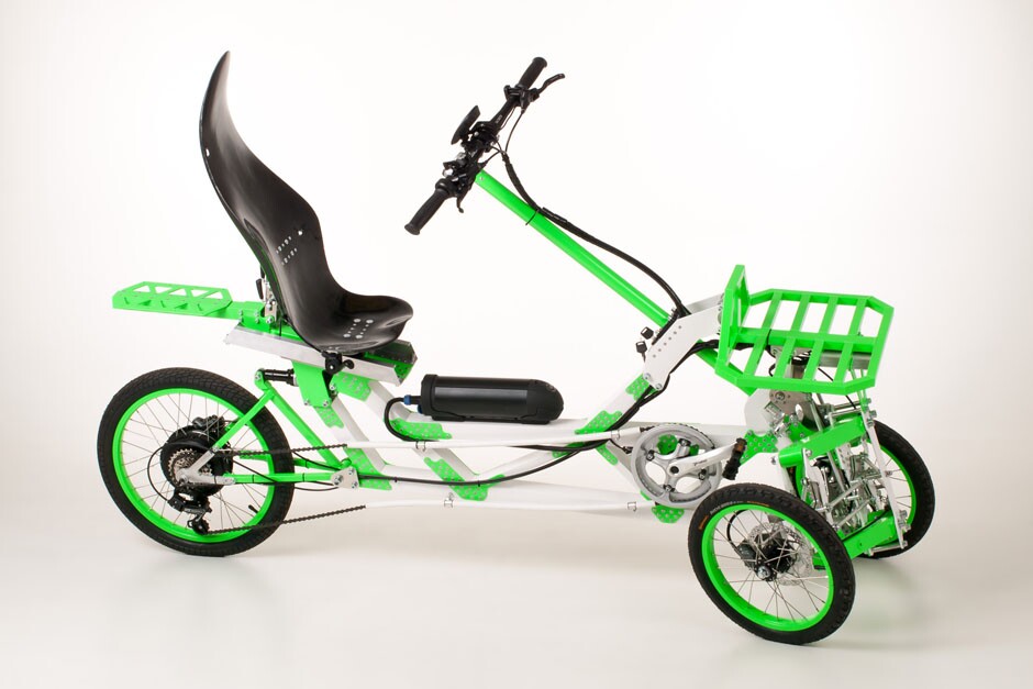 There are cargo racks front and rear on the EV4 semi-recumbent