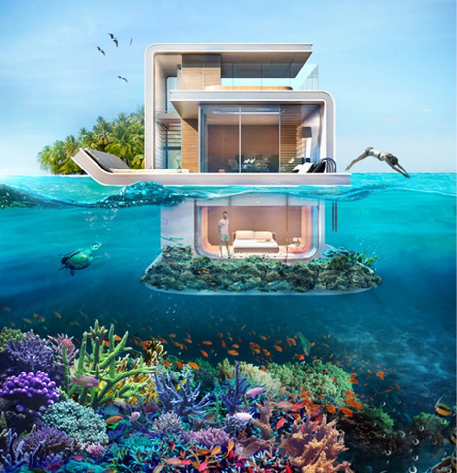 The central, sea level floor will consist of an open plan living area, fully-fitted kitchen and dining area