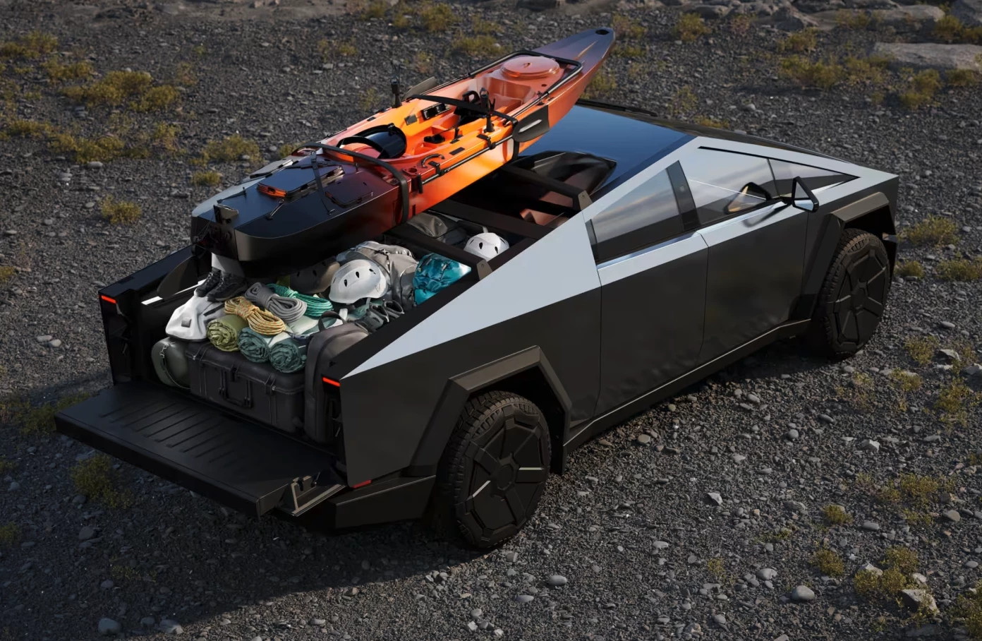 The Cybertruck cleans up its mess