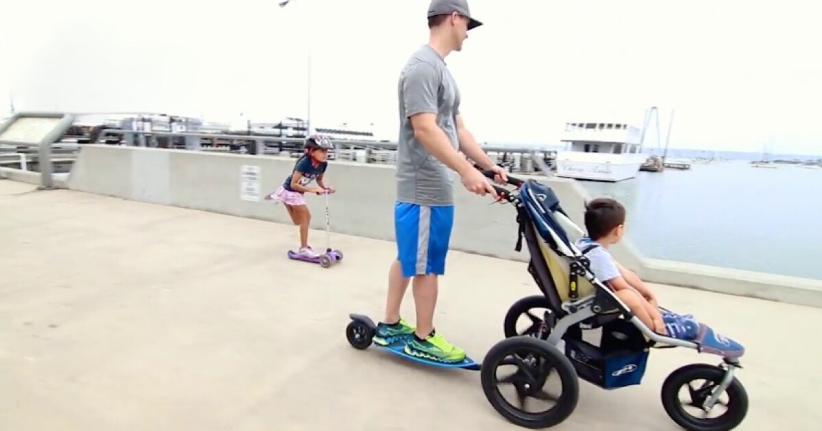 Stroller attachment lets you roll with your kids