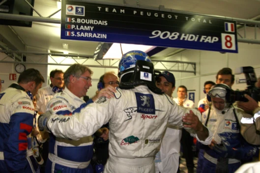 Sarrazin celebrates his pole position