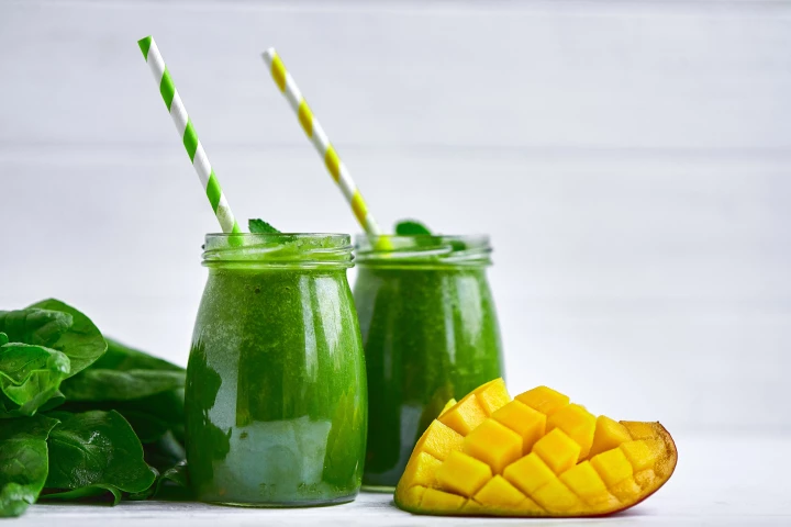 Zeaxanthin is found in dark leafy greens and mango, as well as corn, orange peppers and cantaloupe