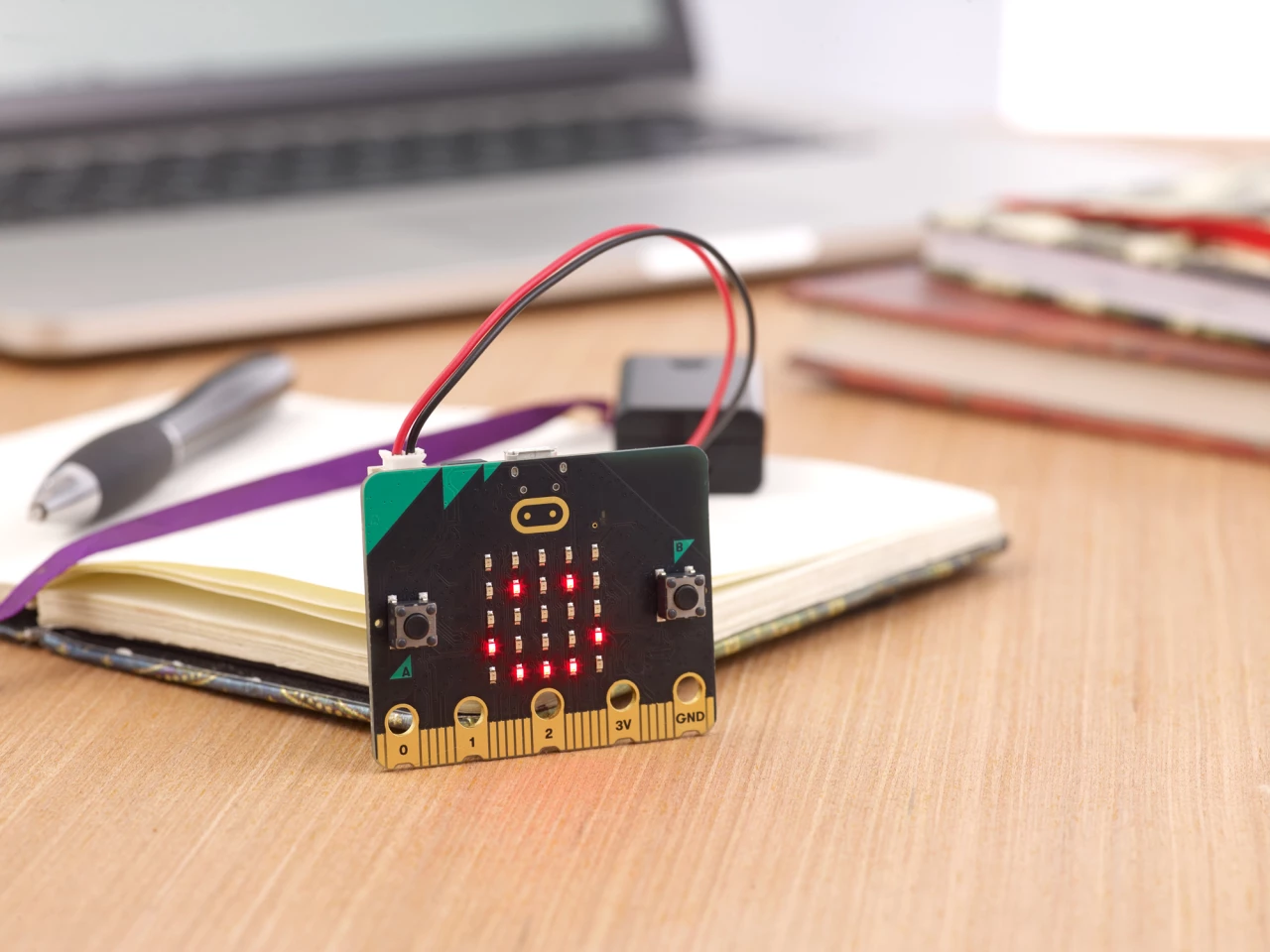 Where the original was a 16-MHz micro computer board, the new micro:bit computer operates at 64 MHz