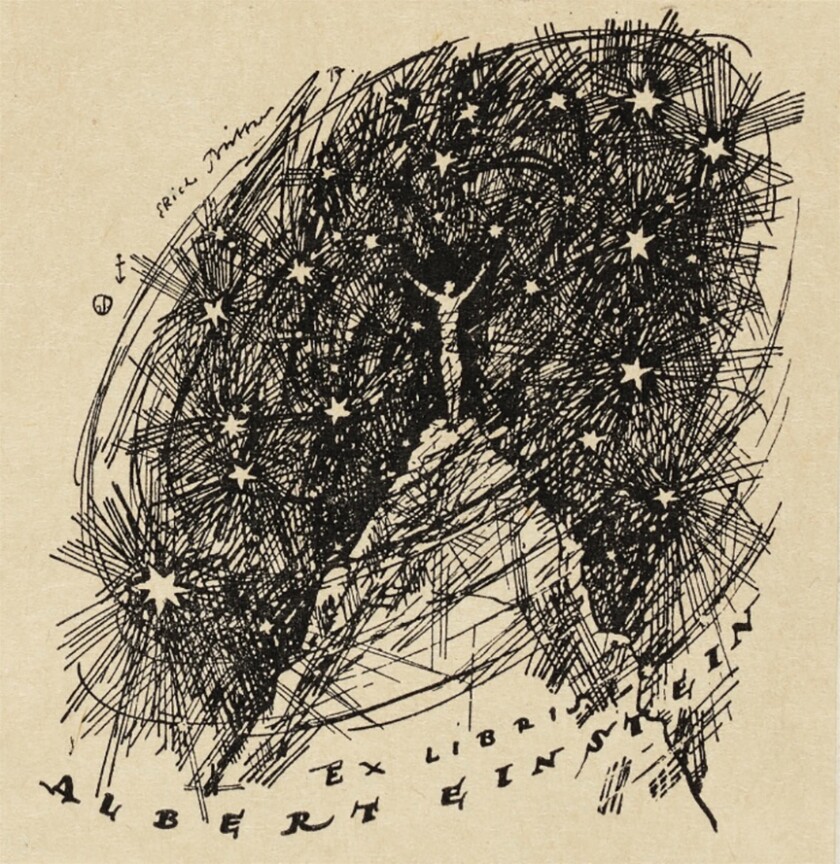 Philosophiæ Naturalis Principia Mathematica is the Latin title of Sir Isaac Newton's famous work on the laws of motion and universal gravitation. Often referred to as "the greatest work in the history of science", Newtonian physics was all we knew until roughly a century ago when Albert Einstein's theory of relativity advanced our understanding in one quantum leap. Einstein was a huge fan of Newton and once referred to Newton's theories as "perhaps the greatest intellectual stride that it has ever been granted to any man to make", so it was a privilege to be able to see Einstein's personal copy of Newton's book go to auction last week. This third edition of the work contained the Einstein bookplate, indicating that it was Einstein's personal copy and would have been repeatedly handled by the quintessential modern genius. If there was ever an object "touched by genius", this is it. It sold for $87,500, which is considerably cheaper than many of the Einstein letters and postcards which reach auction. Two geniuses for the price of one. A bargain!