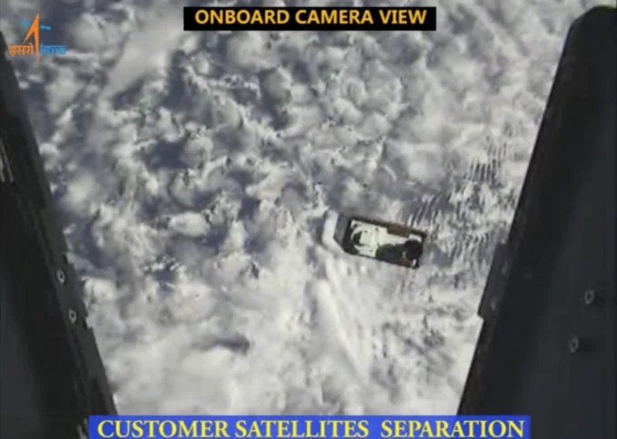 Arkyd-6 deployment as seen from its booster