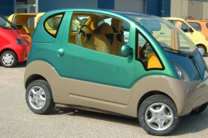 MDI compressed-air technology is being developed in India by Tata Motors (pictured is MDI's MiniFlowAIR urban 3-seater)