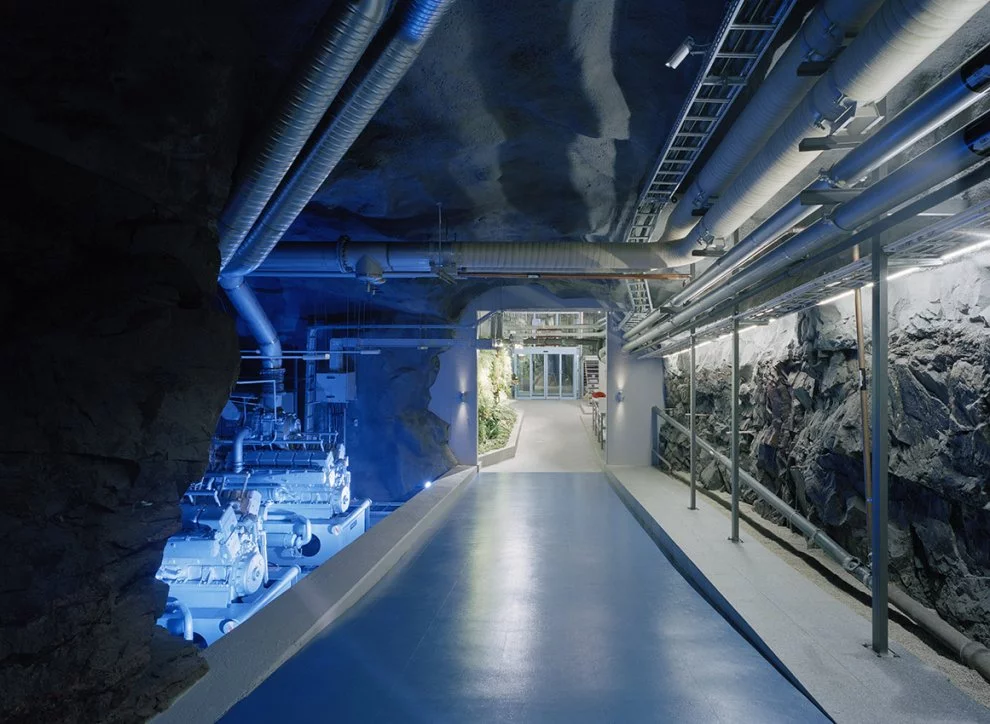 An underground atomic shelter has been transformed into Swedish internet provider Bahnhof's HQ (image from AF-L)