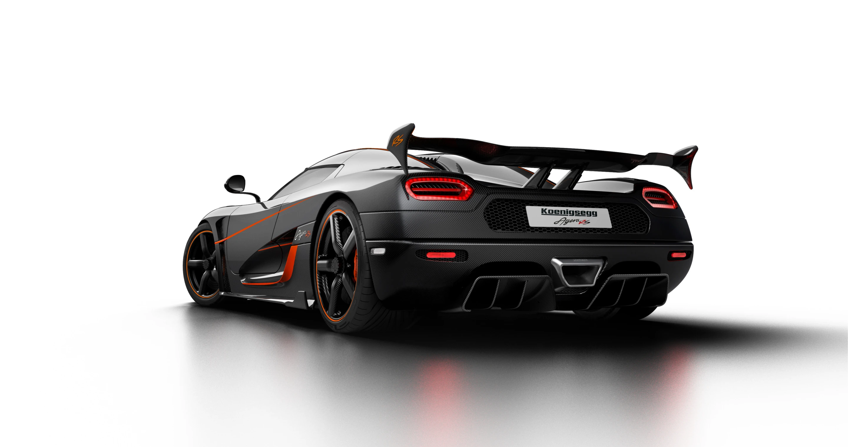 The rear of the Koenigsegg Agera RS shows that downforce is generated from airflow both over and under the car