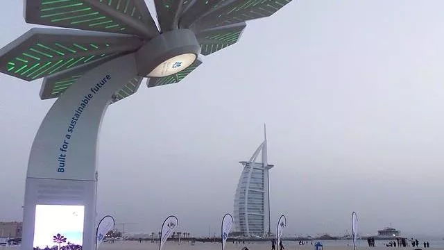 A Smart Palm has been installed on the beach in Dubai near to the Burj Al Arab