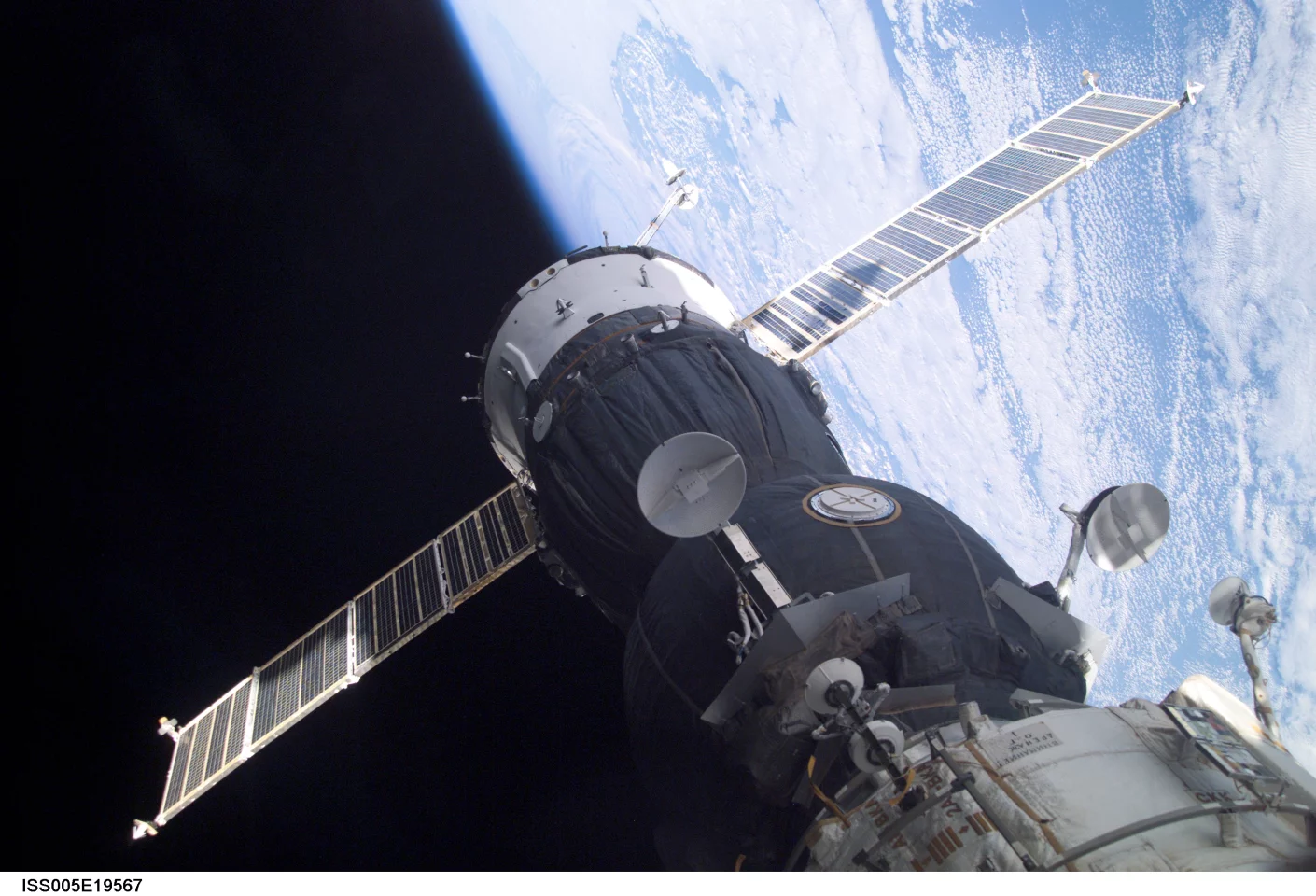 The Soyuz-TMA capsule docked with the International Space Station (Image: NASA)