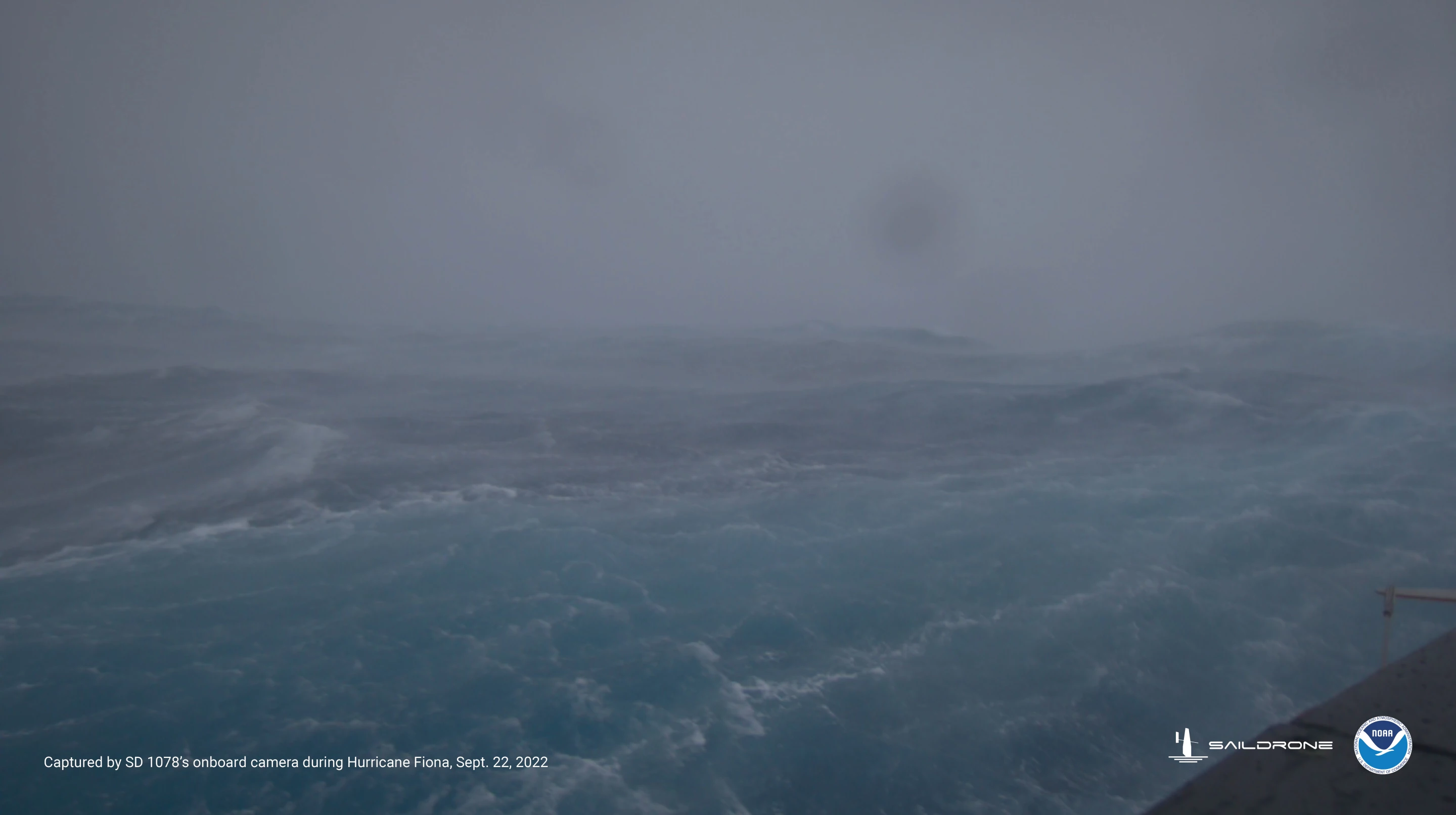 Image captured inside Hurricane Fiona by Saildrone SD 1078