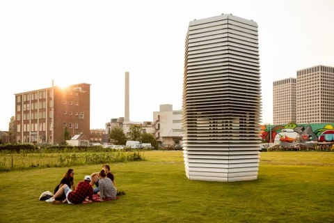 Billed as the world's first smog vacuum cleaner, Studio Roosegaard's Smog Free Tower was dreamt up by Dutch artist Dan Roosegaarde