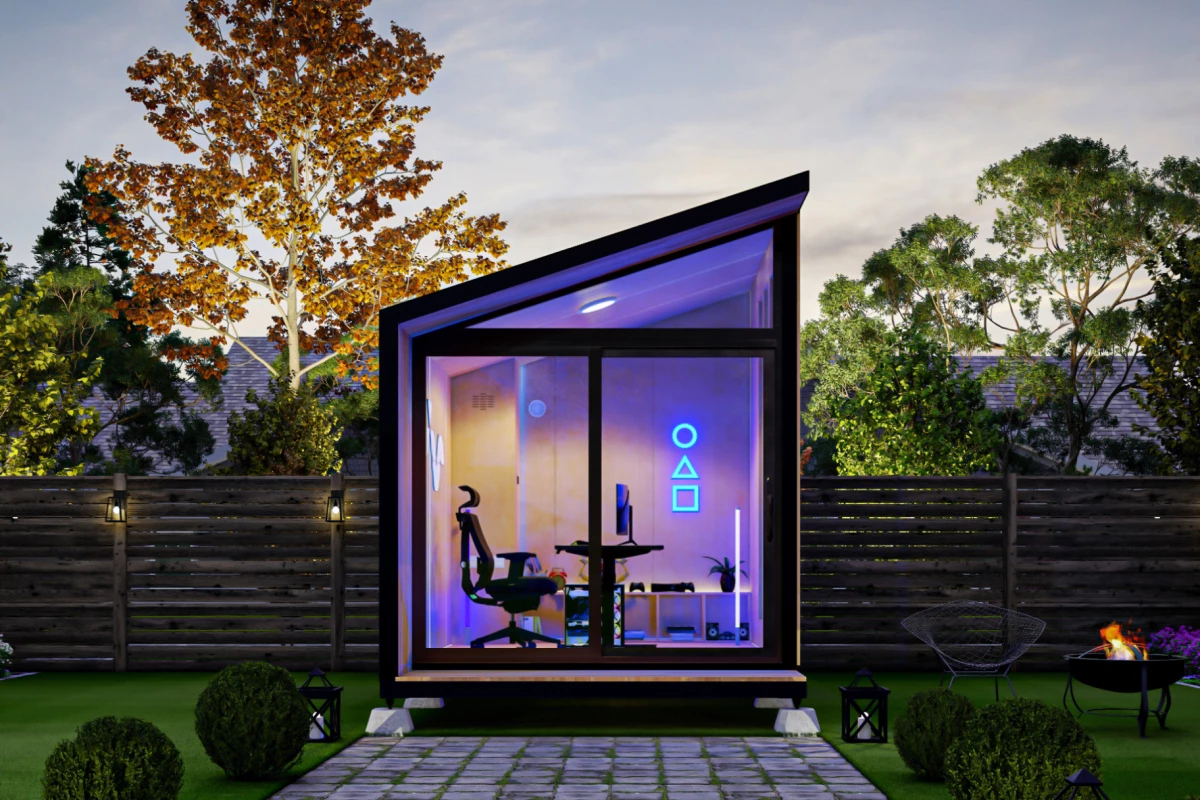 The Pod can be transformed into a backyard office or games room